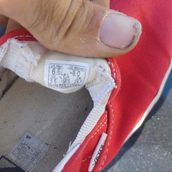 Red vans slip on shoes unisex - Picture 8 of 8